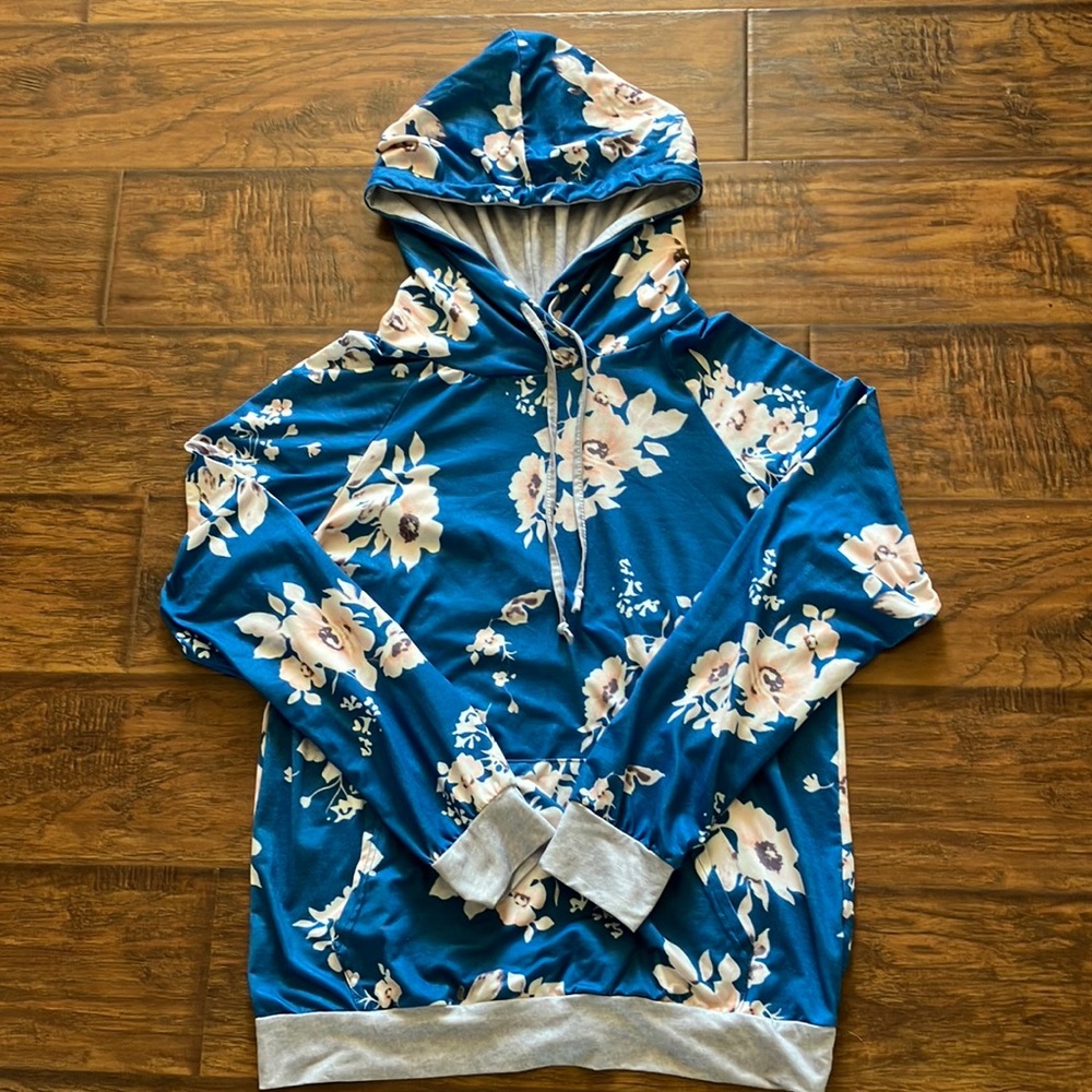 Floral Blue Women's Hoodie